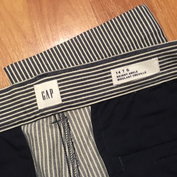 GAP Blue & White Striped Skinny Ankle Pants 14Tall - Picture 4 of 9